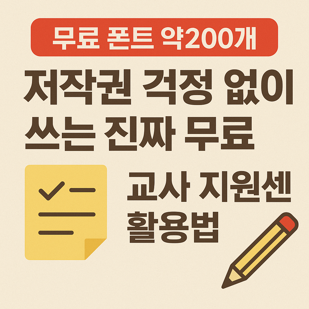 [무료 폰트 약200개] 저작권 걱정 없이 쓰는 진짜 무료 폰트 &amp; 교사 지원센터 활용법