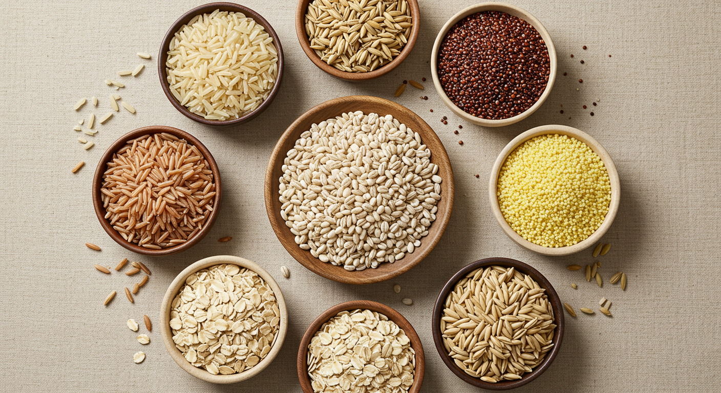 다양한 잡곡들이 그릇에 담겨 있는 모습