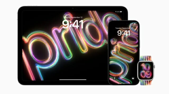 새롭게 추가된 프라이드 배경화면과 애플워치 밴드