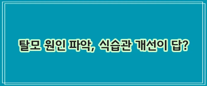 머리카락 빠지는 이유 알고 좋은 음식 챙겨 먹자!