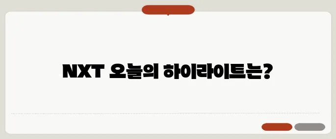 nxt 편성표 오늘 방영작 한눈에 정리