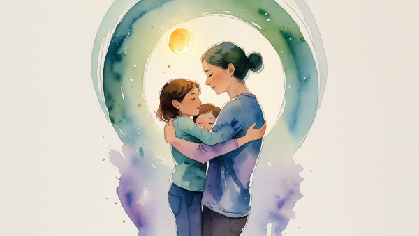 부모는 늘 밝고 긍정적일 필요 없습니다. 때로는 “오늘은 힘들어.”라고 말할 수 있어야 하고, “지금은 안 돼.”라고 선을 그을 수 있어야 합니다에 관한 그림