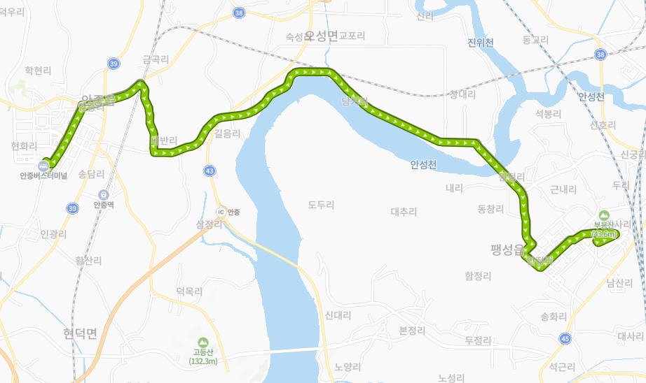 평택-93번-버스-노선-지도