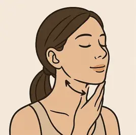 귀밑샘 마사지 단계별 손 위치 안내 이미지