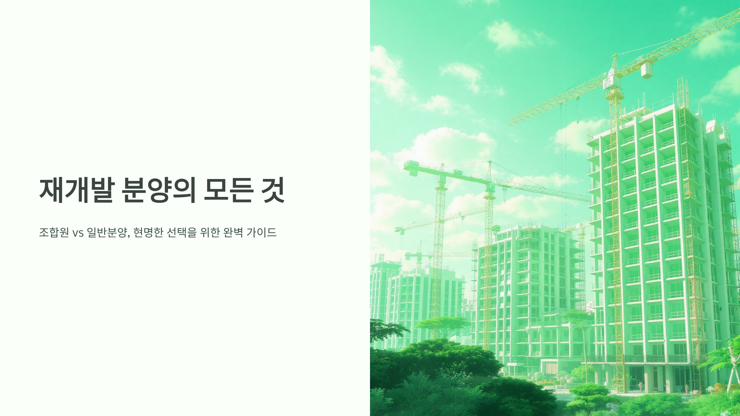 재개발 일반분양 vs 조합원분양 완벽비교