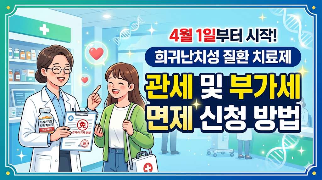 희귀난치성 질환 치료제 관세 및 부가세 면제 신청 방법 (4월 1일부터)
