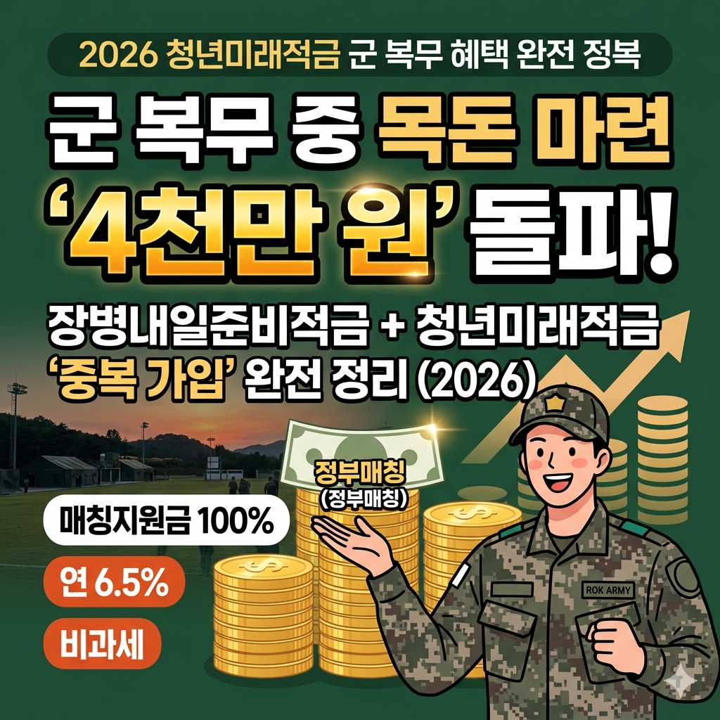 2026년 6월 22일 시작되는 청년미래적금과 장병내일준비적금 중복가입 조건 및 4천만 원 만들기 (6.5% 이자 혜택 총정리) 관련사진