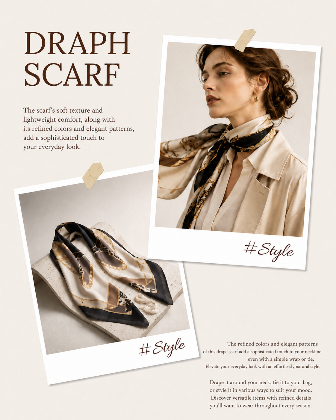 Example of a fashion accessory detail page created with Draph Art