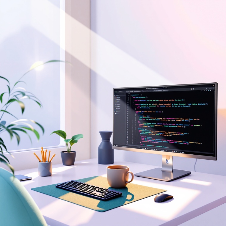 모니터의 코딩 모습