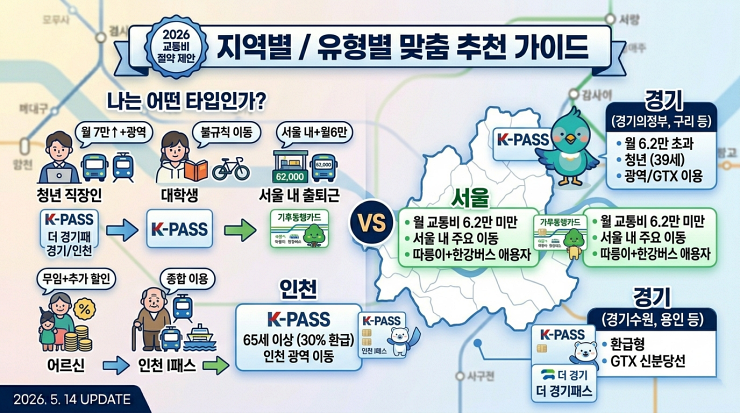 2026 주요 교통카드 지역별 유형별 맞춤 가이드