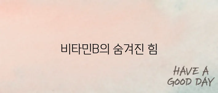 비타민B 영양제의 성분과 효능을 완벽히 분석하여 피로 회복과 면역 강화에 대한 비밀을 밝혀냅니다!