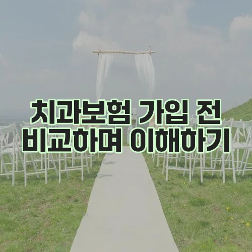 치과보험 가입 전 비교하며 이해하기