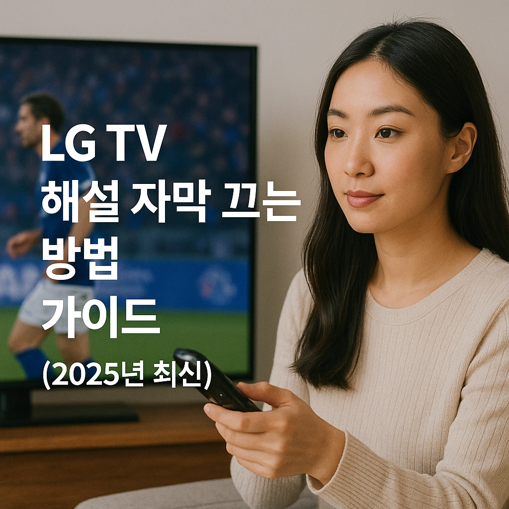 LG TV 해설 자막 끄는 방법 가이드 (2025년 최신)