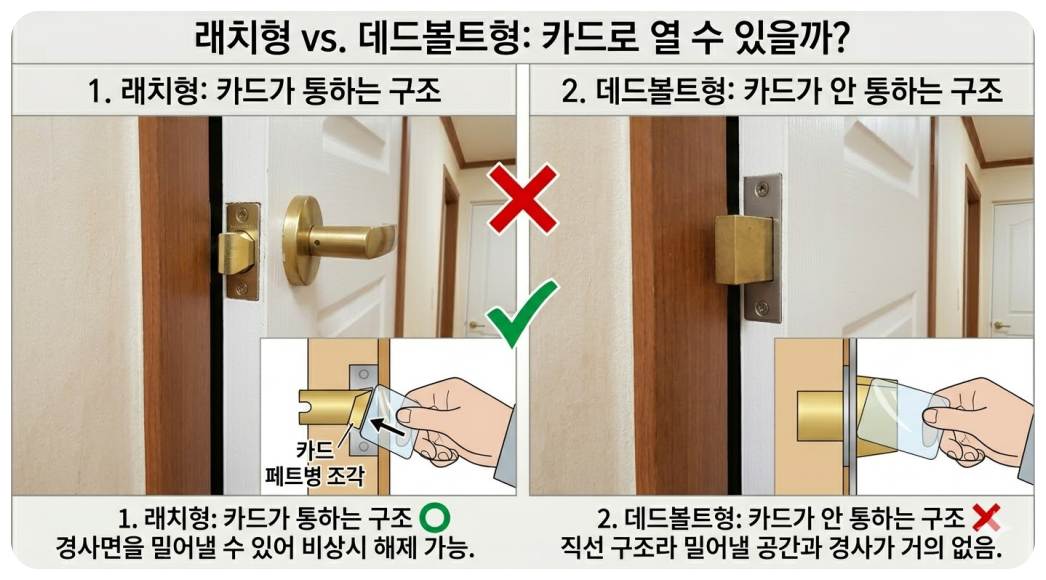 래치형 문과 데드볼트형 문 차이