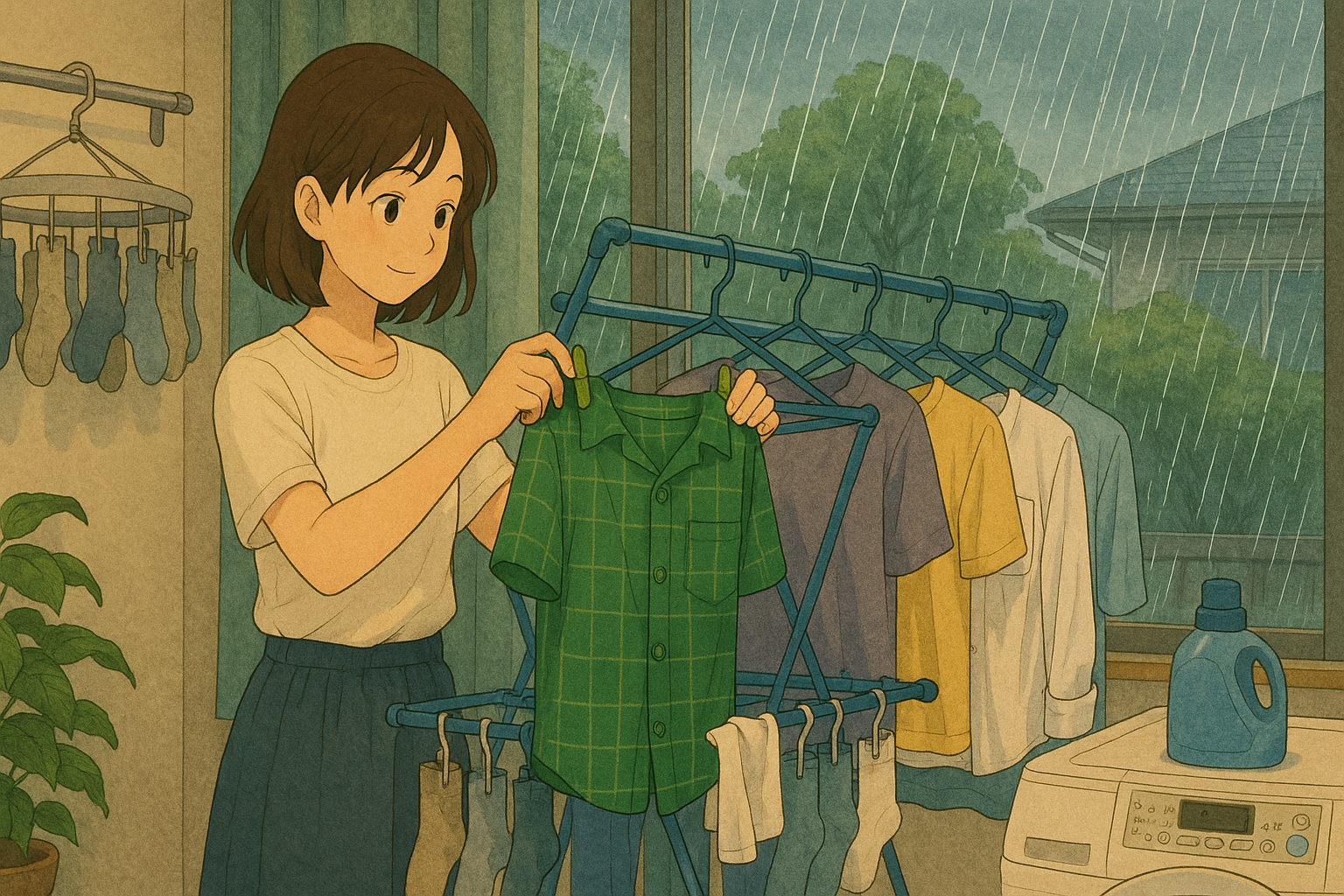 장마철 옷관리 관련 사진