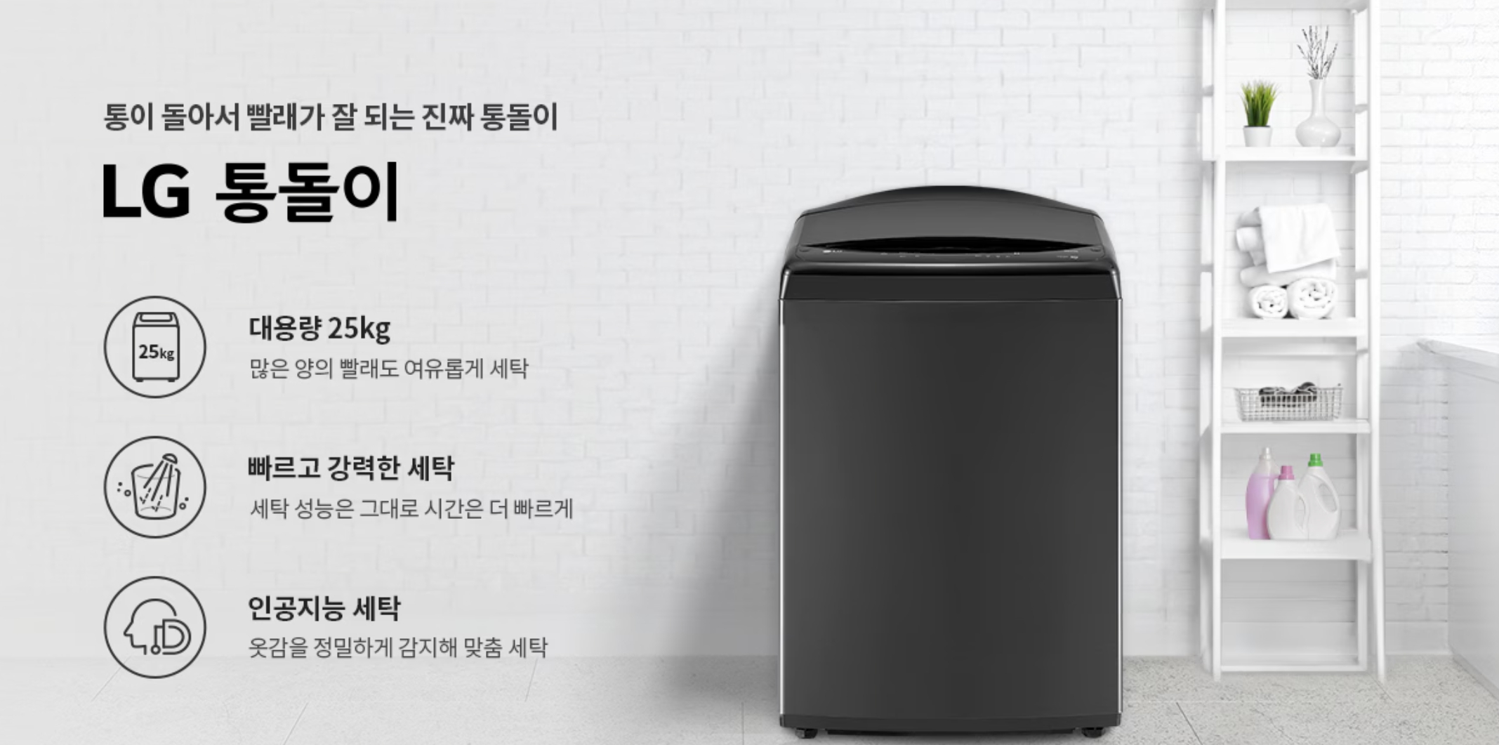 LG전자 통돌이 세탁기 T25PX9A 25kg