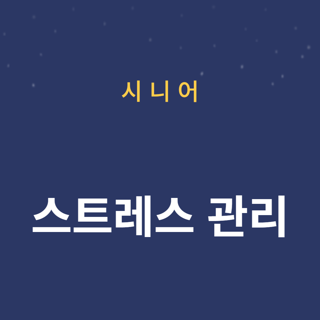 건강한 노후를 위한 스트레스 관리 방법