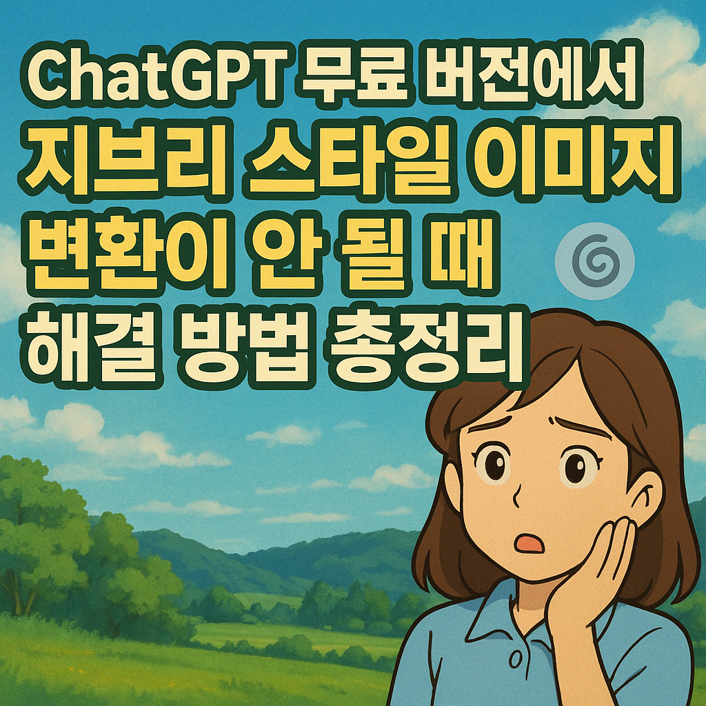 ChatGPT 무료 버전에서 지브리 스타일 이미지 변환이 안 될 때 해결 방법 총정리