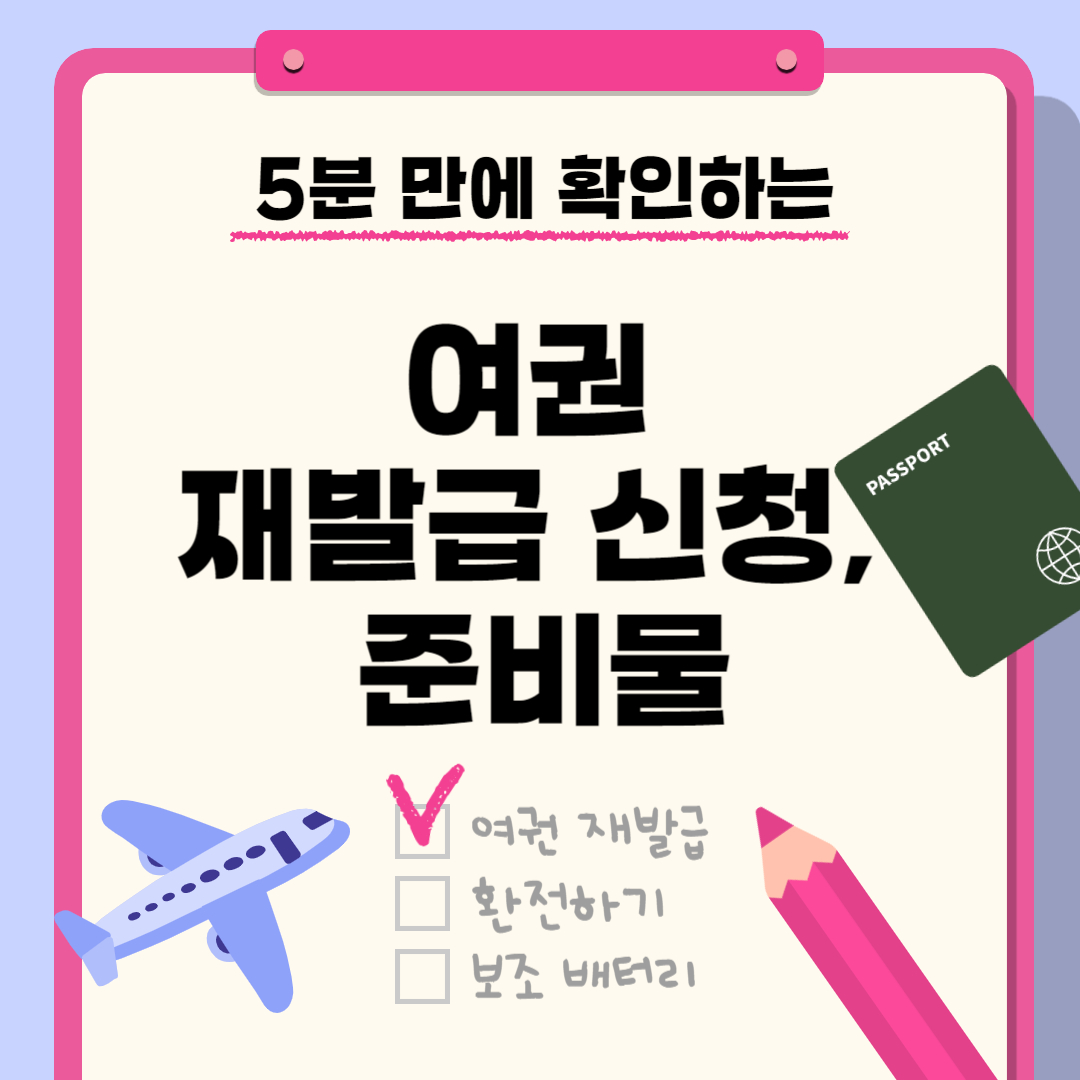 여권 재발급 신청, 준비물