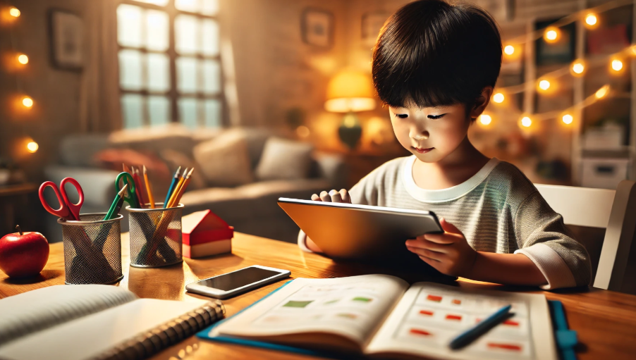 태블릿 으로 공부하는