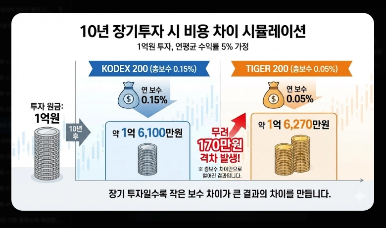 KODEX 200 vs TIGER 200 비교 총보수&middot;거래량&middot;순자산 분석 및 선택 가이드 (2026)