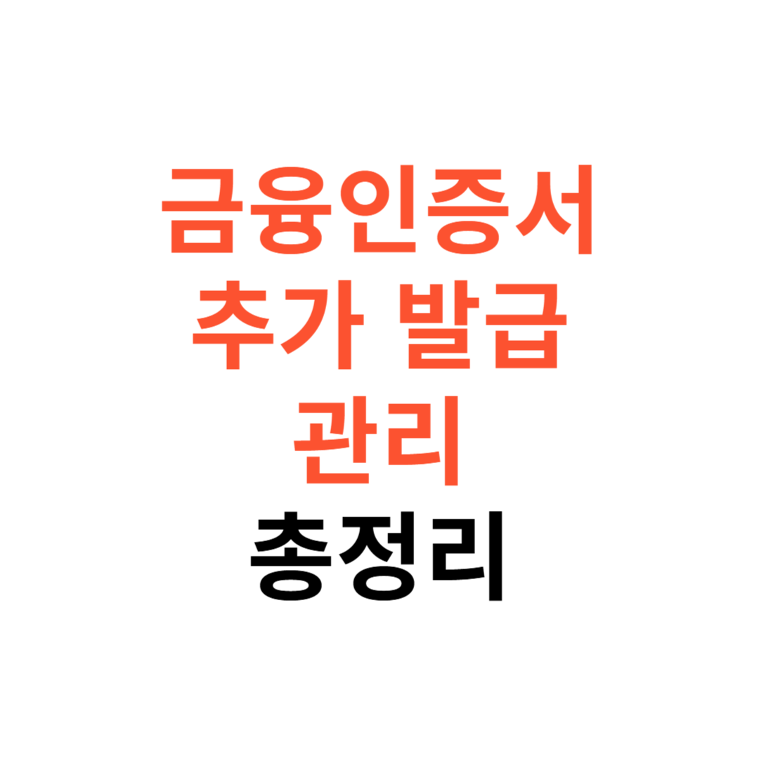 금융인증서 추가 발급 방법