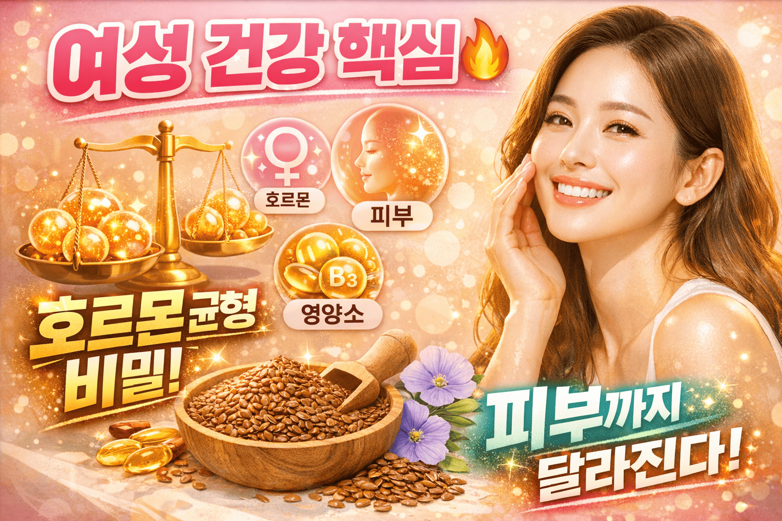 여성 건강에 좋은 아마씨 (호르몬, 피부, 영양소)