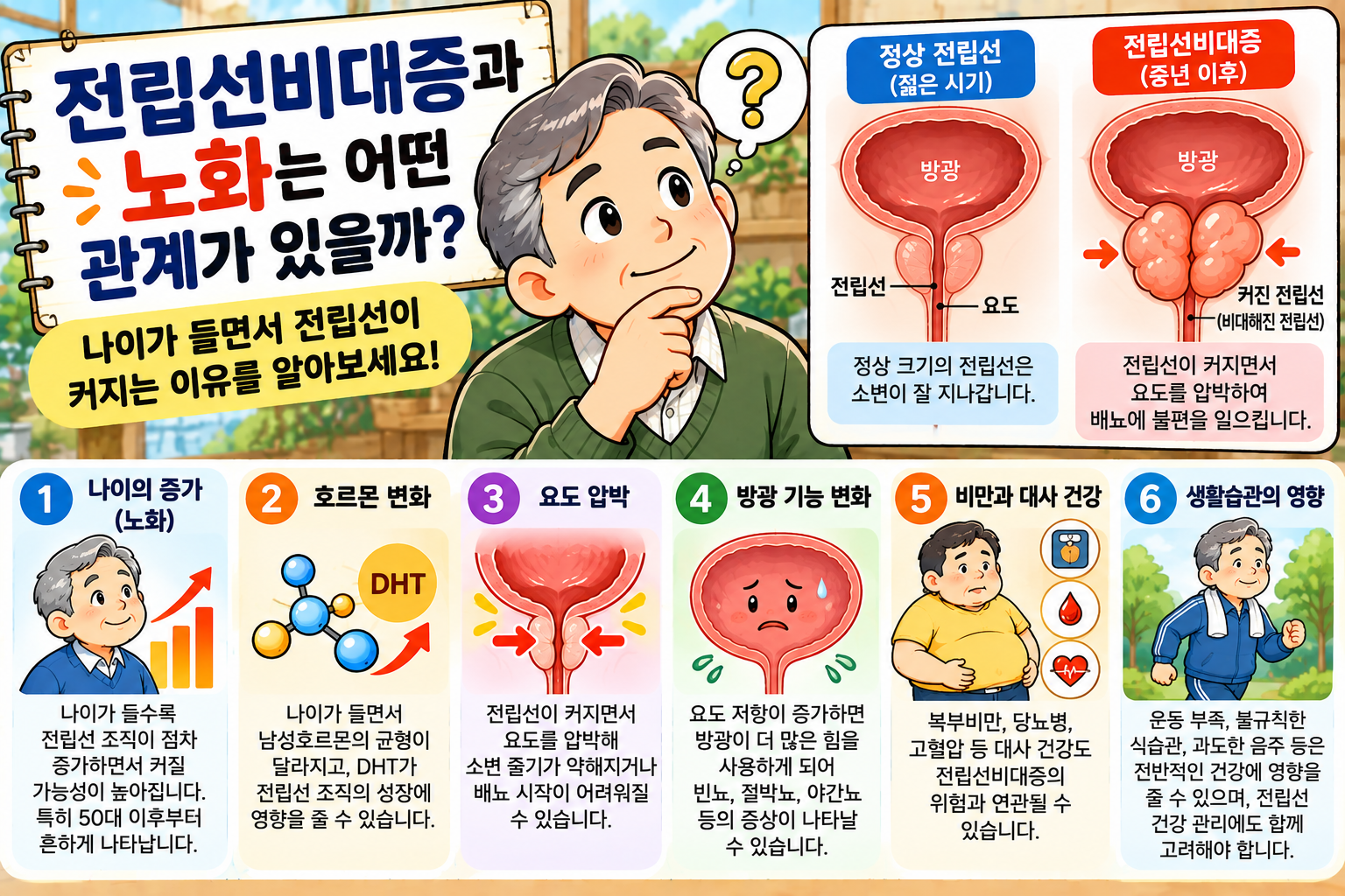 전립선비대증과 노화의 관계 인포그래픽