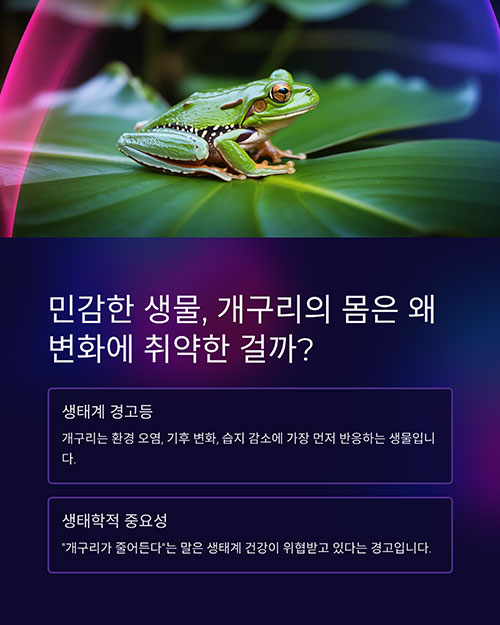 민감한 생물, 개구리의 몸은 왜 변화에 취약한 걸까