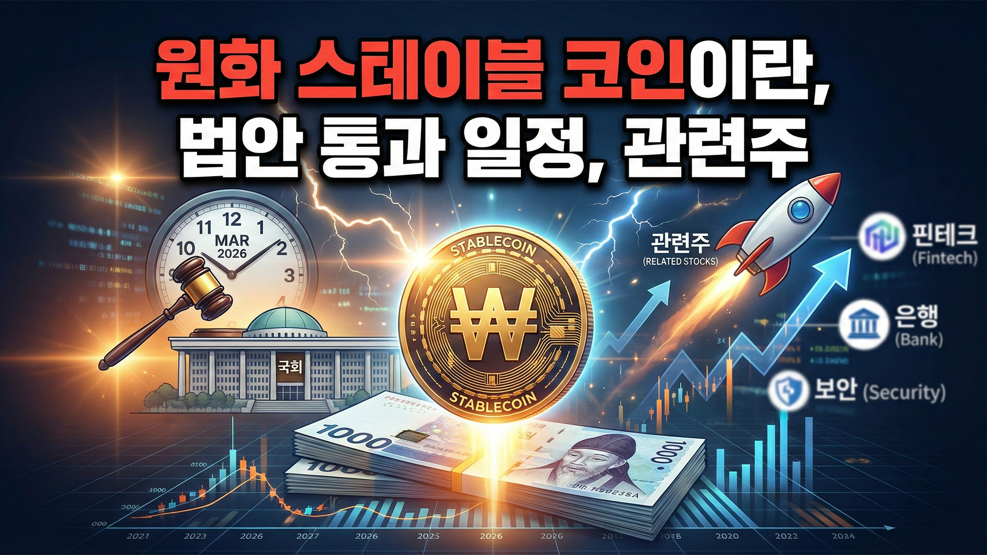 원화 스테이블 코인이란, 법안 통과 일정, 관련주 정리 썸네일