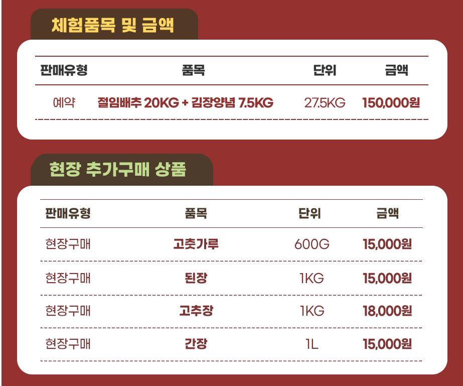 마을김장체험