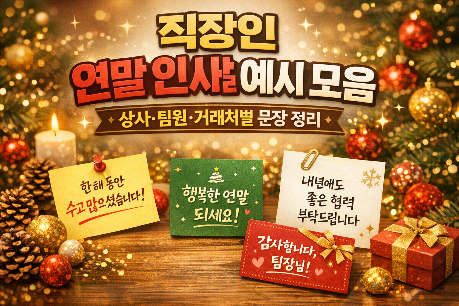 직장인 연말 인사말 예시 모음 ❘ 상사·팀원·거래처별 문장 정리