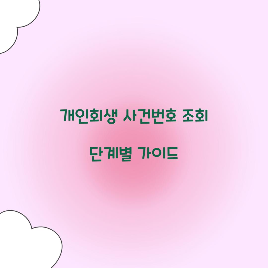 개인회생 사건번호 조회