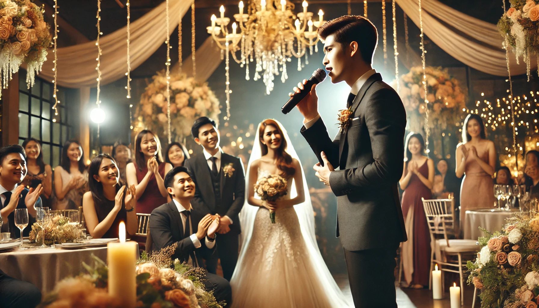 친구 결혼식에서 축가 부르고 있는 가수