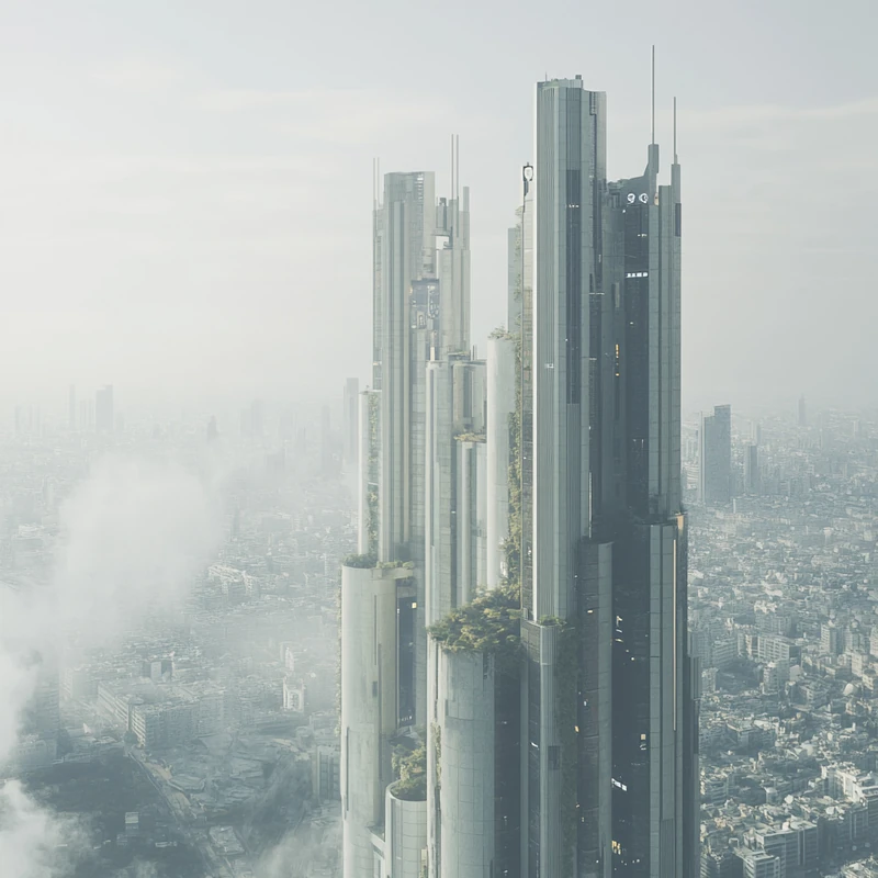 첨단 배터리 기술로 지속 가능한 에너지를 구현하는 도시 전경이 보여주는 미래지향적이고 활기찬 에너지 혁신이 투영된 스카이라인입니다.