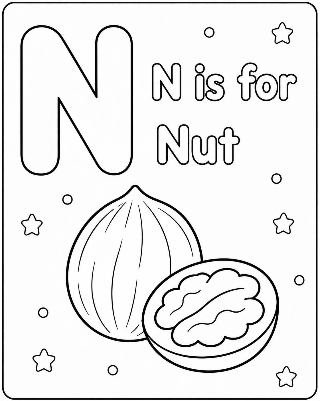 < 알파벳 N 색칠 도안 >