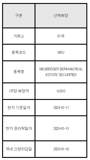 미국주식 선택배당 안내 NRO