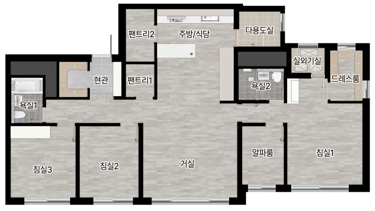 롯데캐슬 위너스포레 103B 타입 평면도