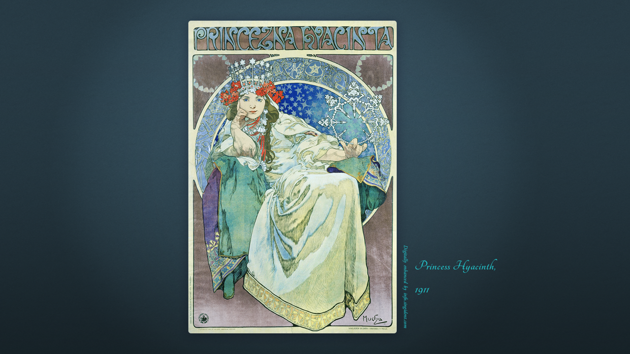 09 히아신스 공주 C - Princess Hyacinth, 1911 알폰스무하배경화면