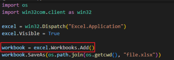 엑셀 워크북 생성