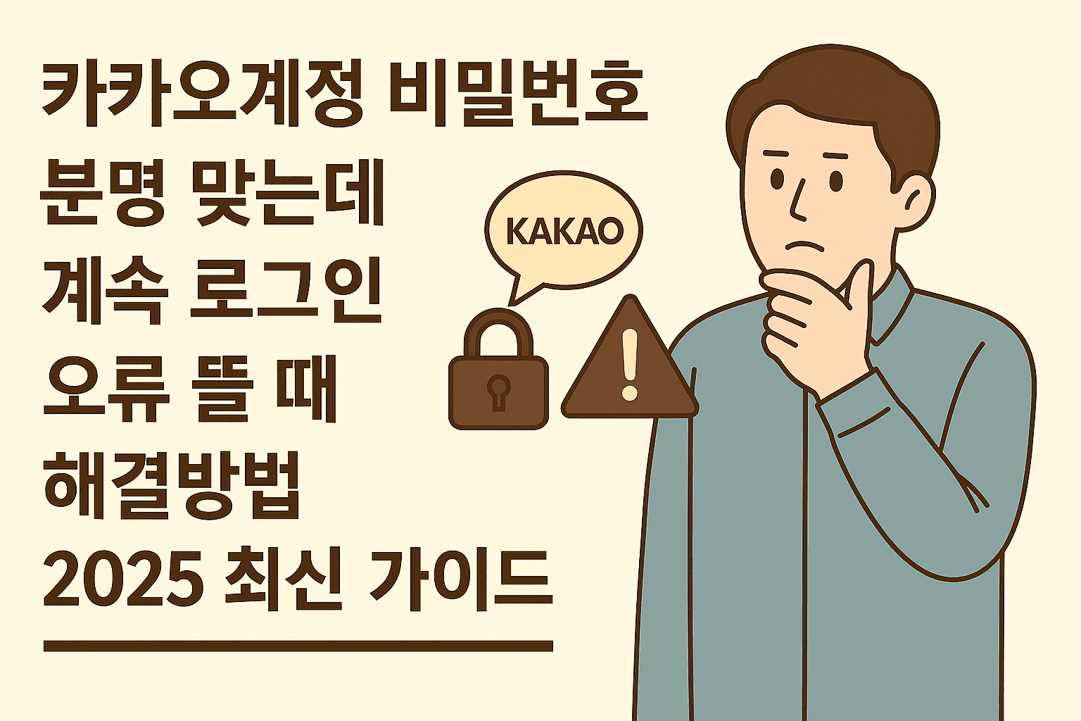 카카오계정 비밀번호 분명 맞는데 계속 로그인 오류 뜰 때 해결방법 ❘ 2025 최신 가이드