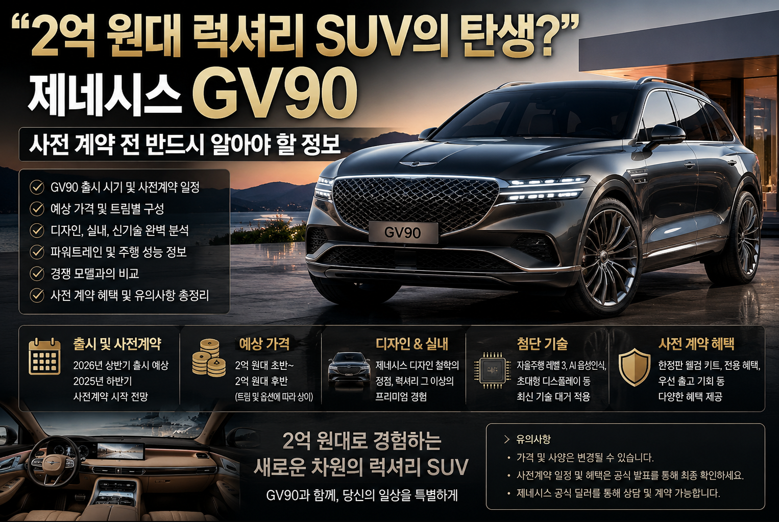 2억 원대 럭셔리 대형 전기차 제네시스 GV90, 사전계약 전 이것만 확인하세요