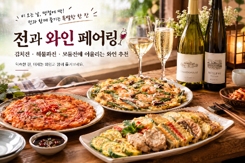 전과 와인 페어링, 김치전&middot;해물파전&middot;모둠전에 어울리는 와인 추천