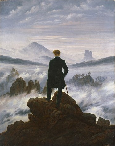 프리드리히의 '안개 바다 위의 방랑자', 1818년, 함부르크 미술관 소장