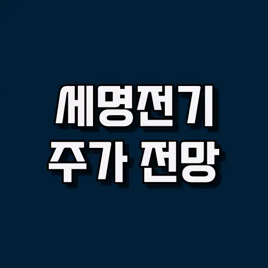 세명전기 주가 전망