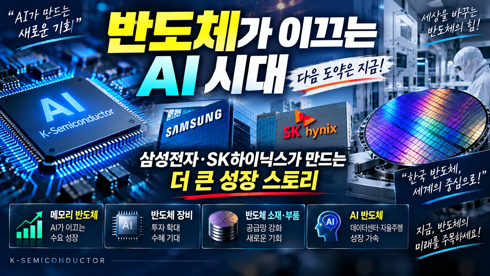 삼성전자 SK하이닉스 중심의 AI 반도체와 메모리 반도체 장비 소재 부품 업종 분석