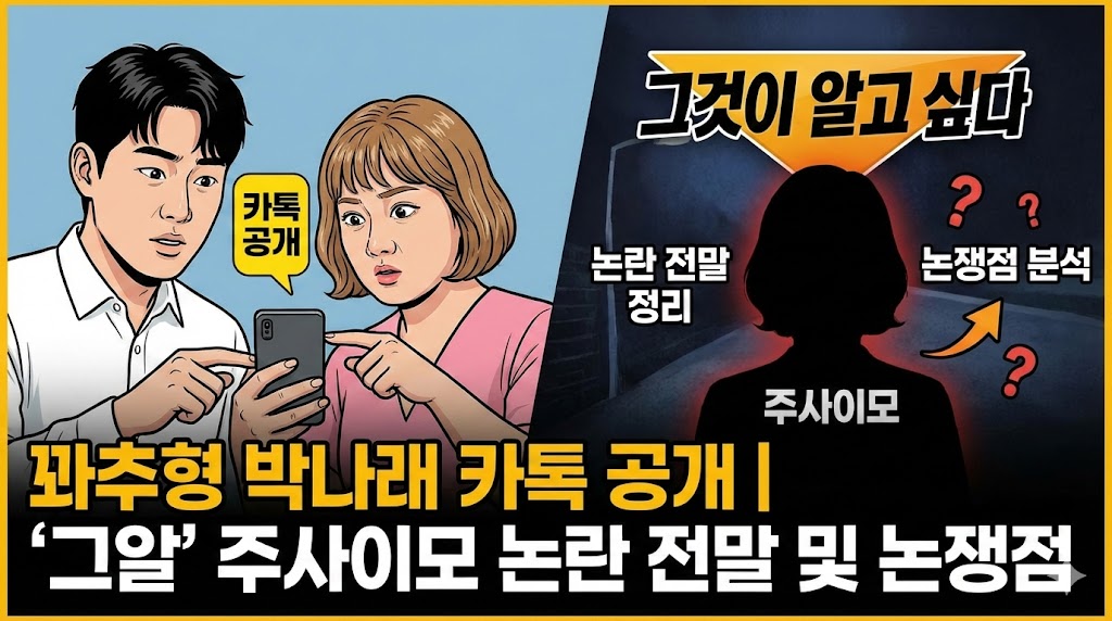 꽈추형 박나래 카톡 공개 ❘ '그알' 주사이모 논란 전말 정리 및 논쟁점 분석