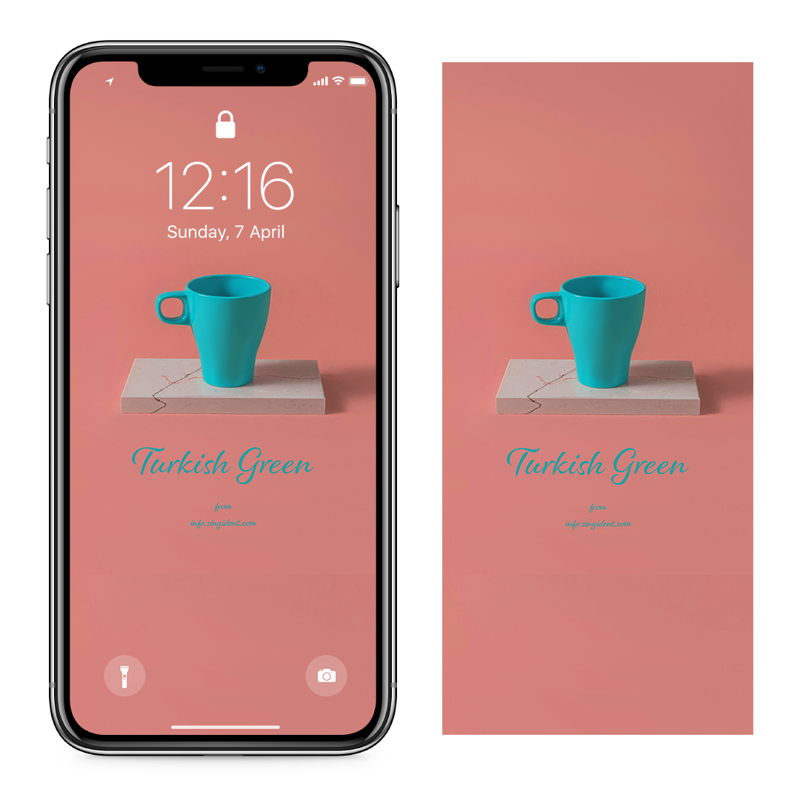 04 청록색 컵 C - 청록색배경화면