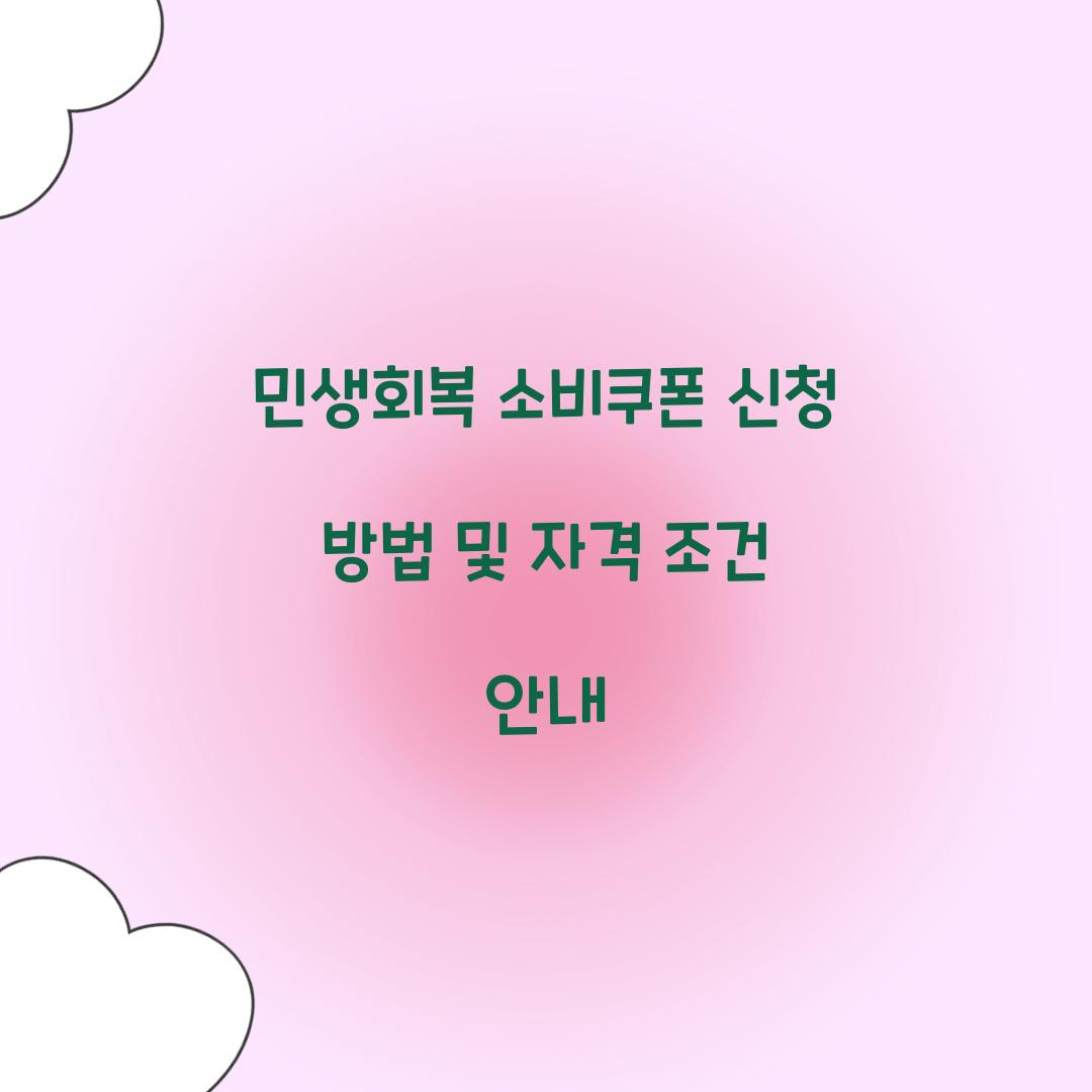 민생회복 소비쿠폰