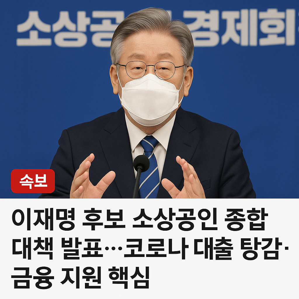 [속보]이재명 후보 소상공인 대책 발표…코로나 대출 탕감·금융 지원 핵심
